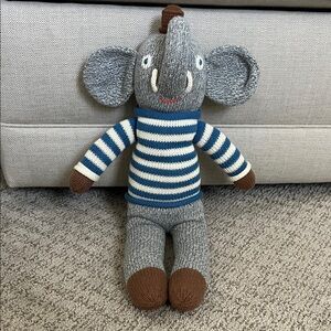 Rivier the Gray Elephant Knit Stuffed Animal